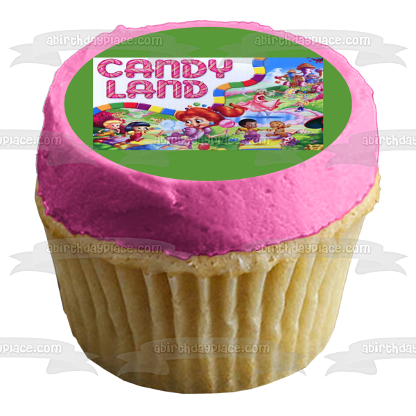 Imagen comestible para decoración de tarta con castillo y piruletas de Hasbro Candy Land ABPID05107 