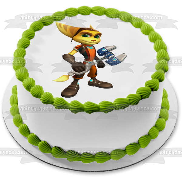 Ratchet and Clank Lombax Mechanic with His Omniwrench Edible Cake Topper Image ABPID05112