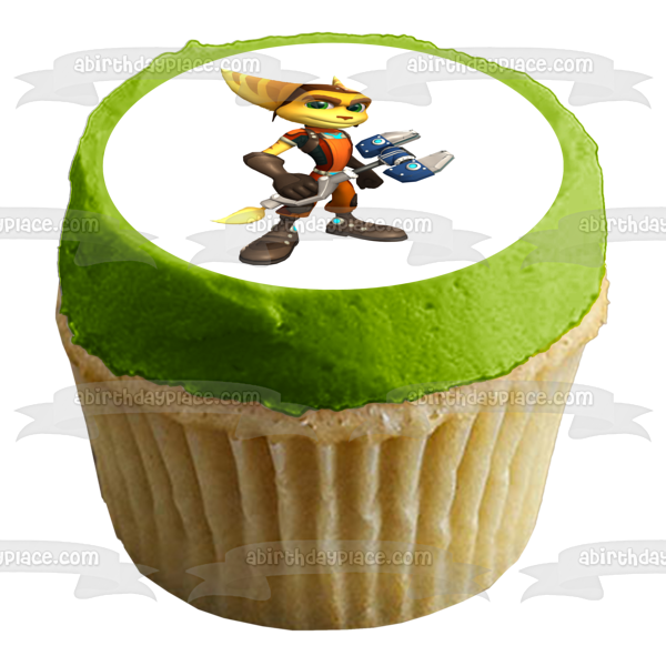 Ratchet and Clank Lombax Mechanic with His Omniwrench Edible Cake Topper Image ABPID05112