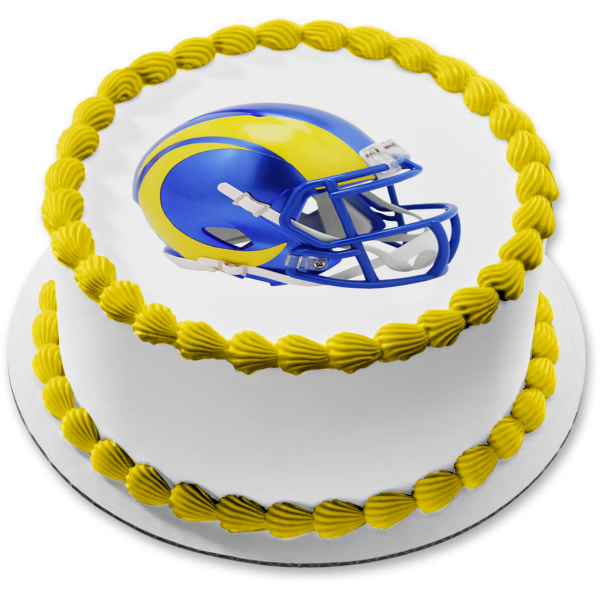 Los Angeles Chargers Helmet Edible Cake Topper Image ABPID55189