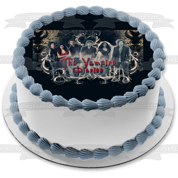 The Vampire Diaries Damon Salvator and Katerina Petrova Edible Cake Topper Image ABPID05122