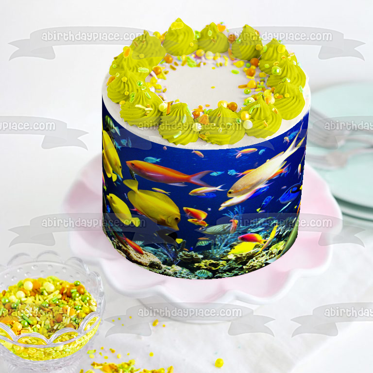 Fish Underwater Sea Life of Tropical Fish Edible Cake Topper Image ABPID05132