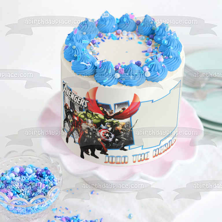 Avengers Assemble The Hulk Captain America Thor Iron Man Edible Cake Topper Image Frame ABPID05067