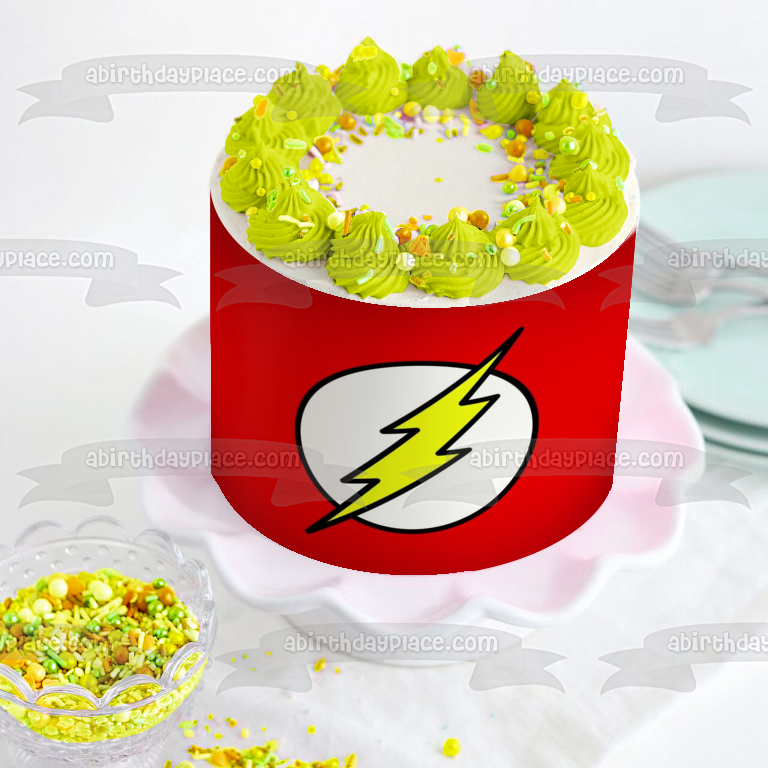 Imagen comestible para decoración de tarta con el logotipo de Flash, relámpago, ABPID05068 