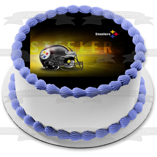 Imagen comestible para tarta con casco con logotipo de Pittsburgh Steelers ABPID05162 