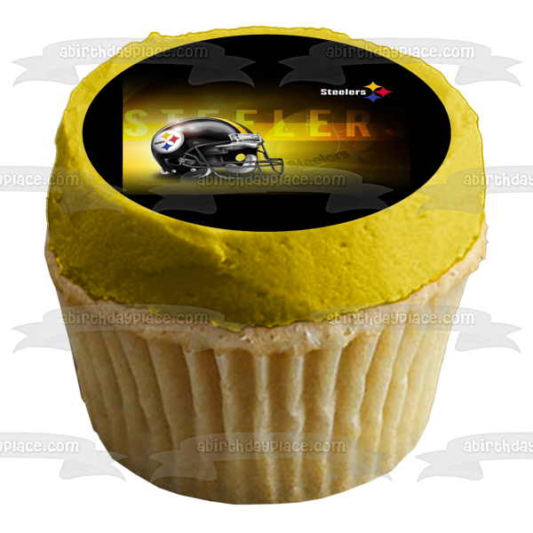 Imagen comestible para tarta con casco con logotipo de Pittsburgh Steelers ABPID05162 