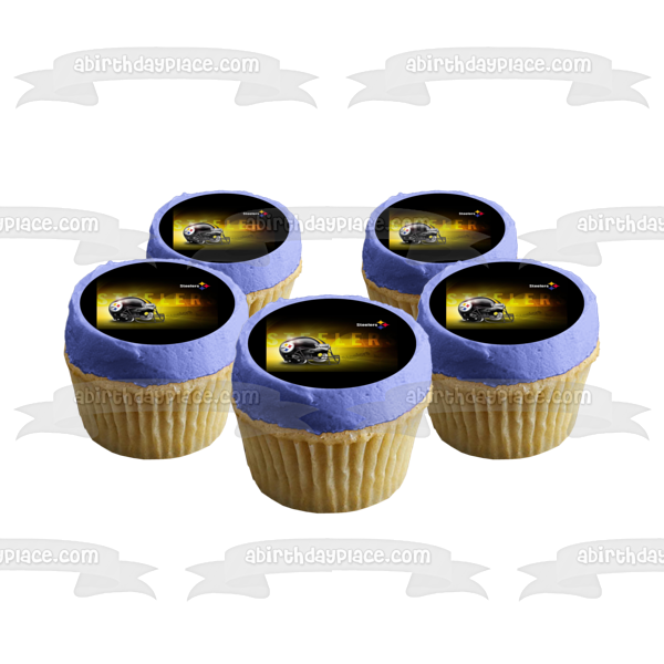 Imagen comestible para tarta con casco con logotipo de Pittsburgh Steelers ABPID05162 