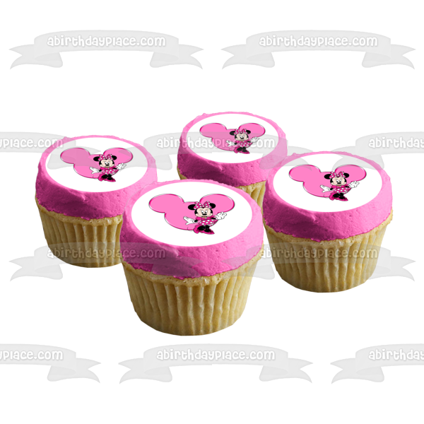 Adorno comestible para tarta rosa de Minnie Mouse, imagen ABPID05072 