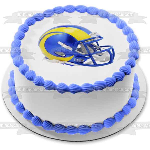 Los Angeles Chargers Helmet Edible Cake Topper Image ABPID55189