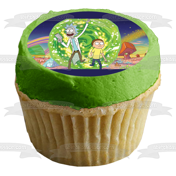 Rick y Morty Rick Sanchez y Morty Smith Rocket League Adorno comestible para tarta Imagen ABPID05084 