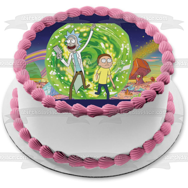 Rick y Morty Rick Sanchez y Morty Smith Rocket League Adorno comestible para tarta Imagen ABPID05084 