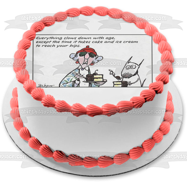 Maxine Floyd Happy Birthday Cake Edible Cake Topper Image ABPID05203