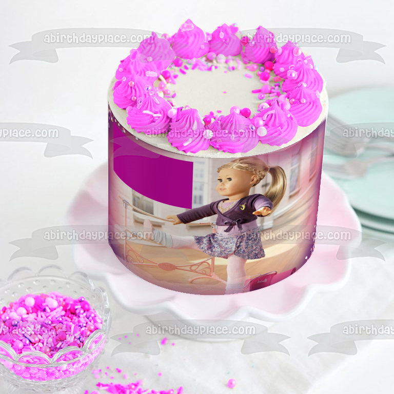 American Girl Isabelle Ballerina Personalize Edible Cake Topper Image Frame ABPID05089