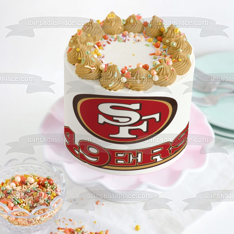 San Francisco 49ers B Edible Birthday Cake Topper
