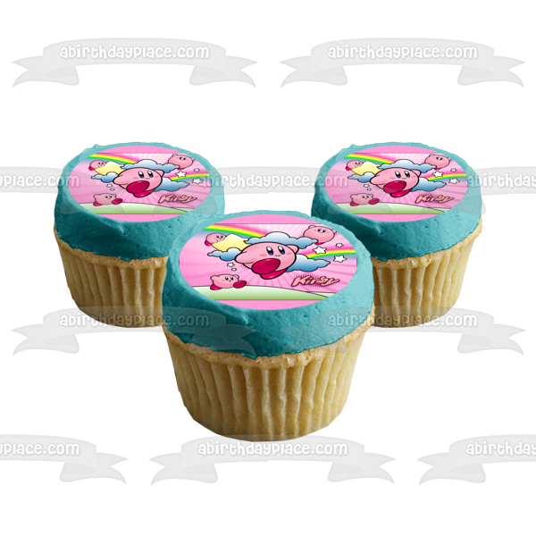 KIRBY - Edible Birthday Cake OR Cupcake Topper – Edible Prints On Cake  (EPoC)