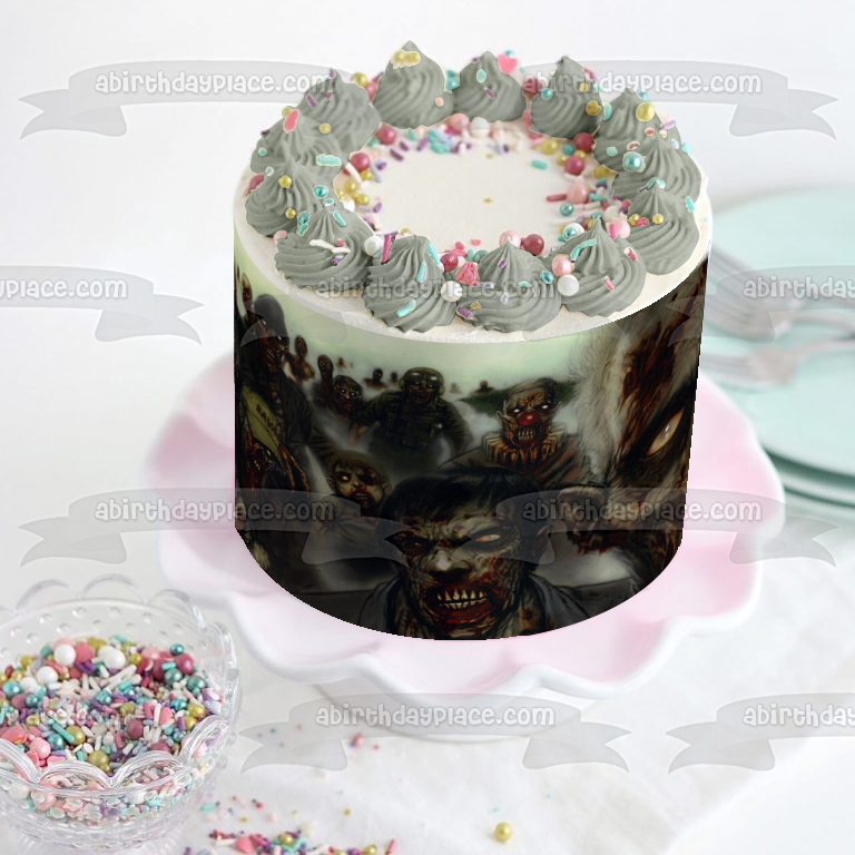 Zombies Fog Edible Cake Topper Image ABPID05314