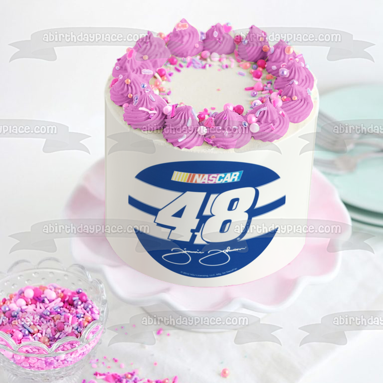 Nascar Jimmie Johnson 48 Logo Edible Cake Topper Image ABPID05318