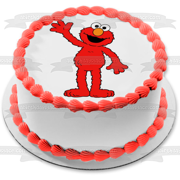 Adorno comestible para tarta con Elmo de Barrio Sésamo, imagen ABPID05260 