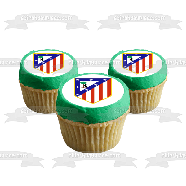 Atletico Madrid Logo Flag Stars Tree and a Dog Edible Cake Topper Image ABPID05262