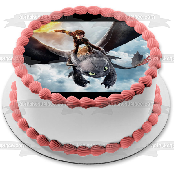 Decoración comestible para tarta de Cómo entrenar a tu dragón, desdentado e hipo, imagen ABPID05339 