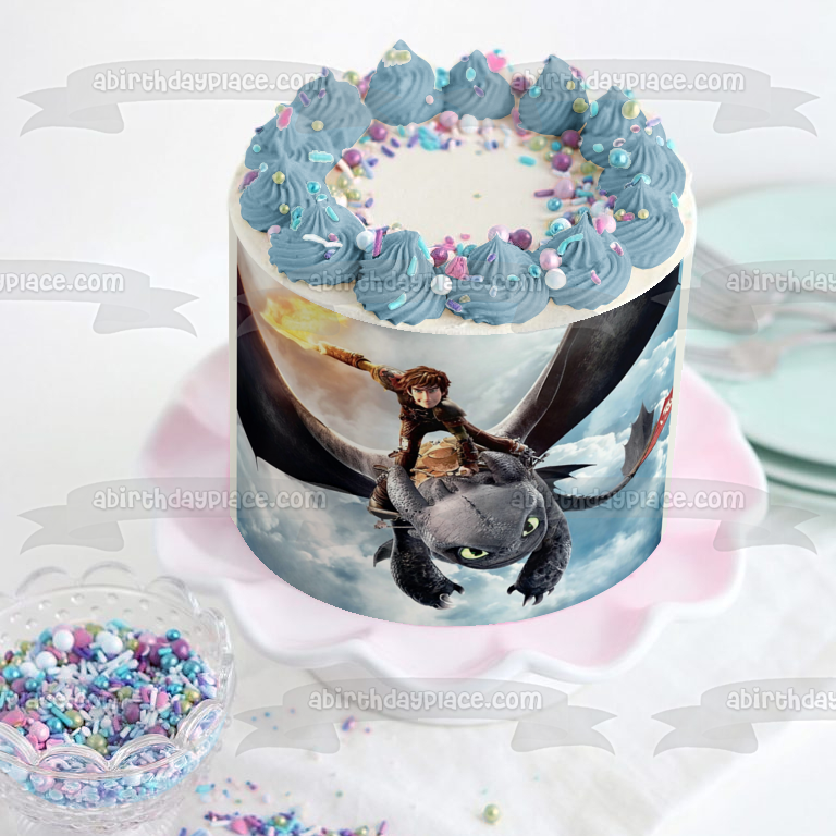 Decoración comestible para tarta de Cómo entrenar a tu dragón, desdentado e hipo, imagen ABPID05339 