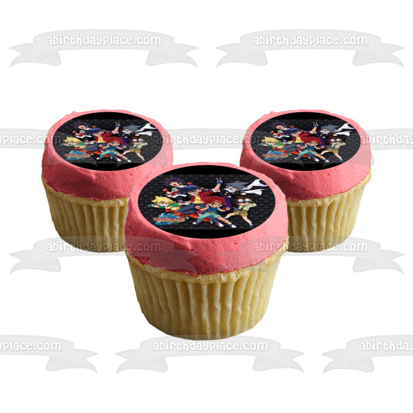 Beyblade Revolution Tyson Kai Max Ray Kenny and Hilary Edible Cake Topper Image ABPID05341