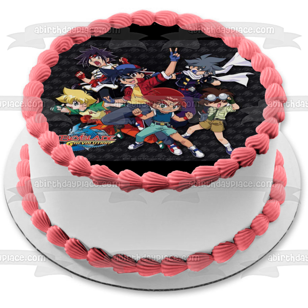 Beyblade Revolution Tyson Kai Max Ray Kenny and Hilary Edible Cake Topper Image ABPID05341