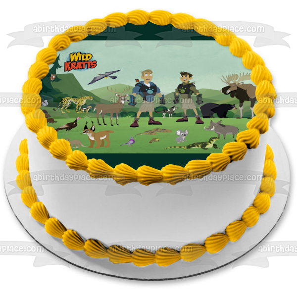 Wild Kratts Chris Kratt Martin Kratt y vida silvestre comestible decoración para tarta imagen ABPID05268 