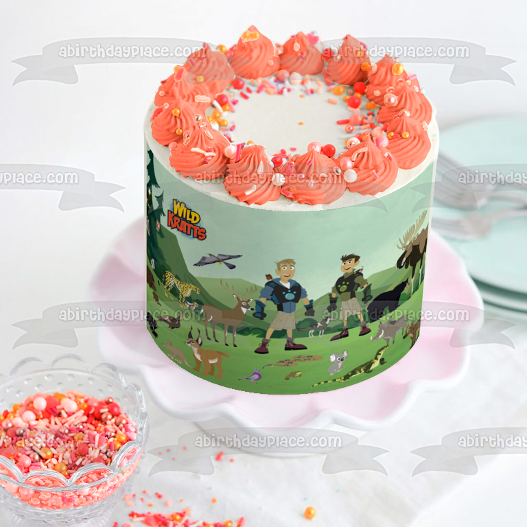 Wild Kratts Chris Kratt Martin Kratt y vida silvestre comestible decoración para tarta imagen ABPID05268 