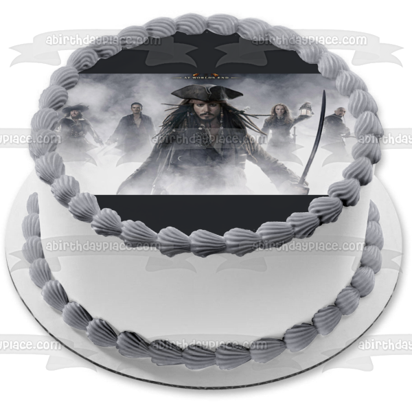 Imagen de decoración comestible para tarta del Capitán Jack Sparrow de Piratas del Caribe ABPID05281 