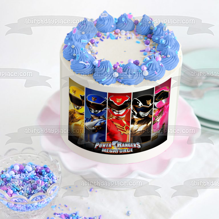 Power Rangers Mega Force Jason Zack Billy Trini y Kimberly Imagen comestible para decoración de tarta ABPID05292 