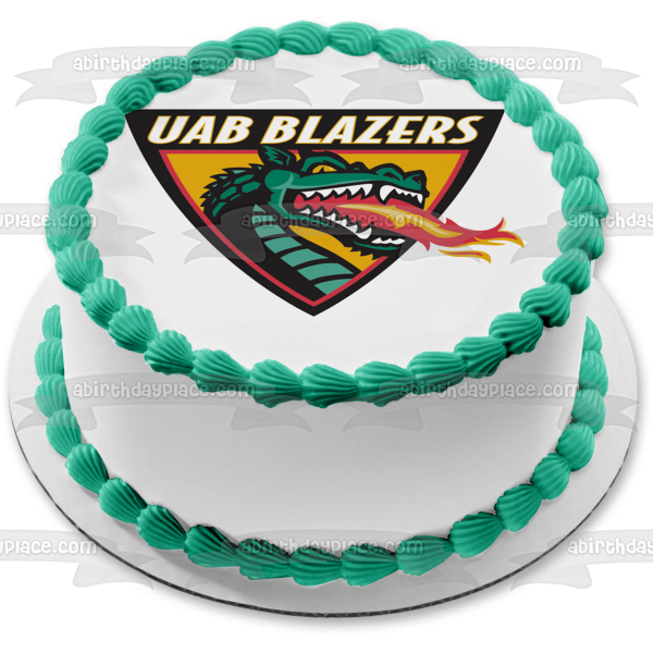 University of Alabama Birmingham Logo Blazers Dragon Mascot Edible Cake Topper Image ABPID05376