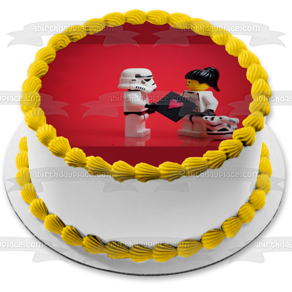 Figura decorativa comestible para tarta LEGO Star Wars Storm Troomer Love Note ABPID05298 