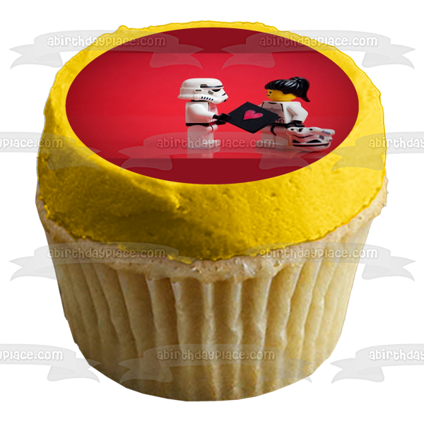 Figura decorativa comestible para tarta LEGO Star Wars Storm Troomer Love Note ABPID05298 