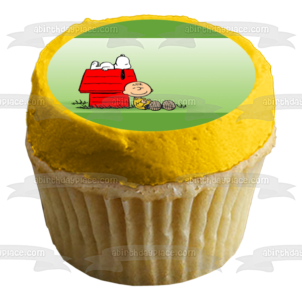 Peanuts Charlie Brown Snoopy y la casa del perro adorno comestible para tarta imagen ABPID05299 