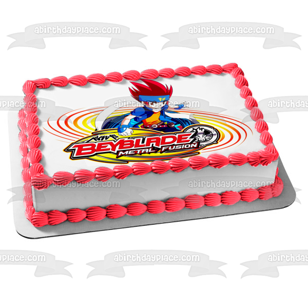 Beyblade Metal Fusion Ginga Hagane Edible Cake Topper Image ABPID05388