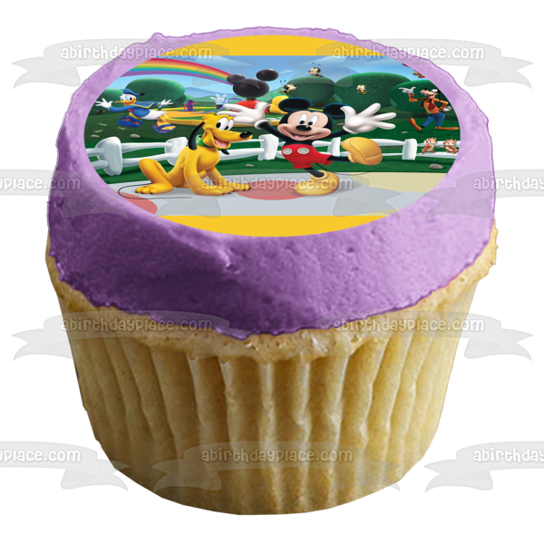 Mickey Mouse Pluto Goofy and Donald Duck Edible Cake Topper Image ABPID05399