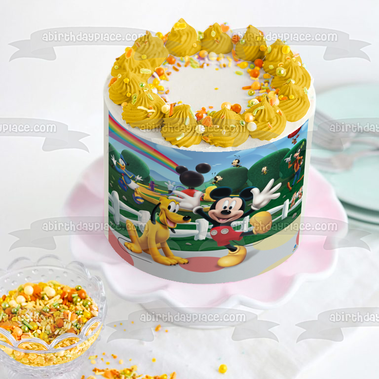 Mickey Mouse Pluto Goofy and Donald Duck Edible Cake Topper Image ABPID05399