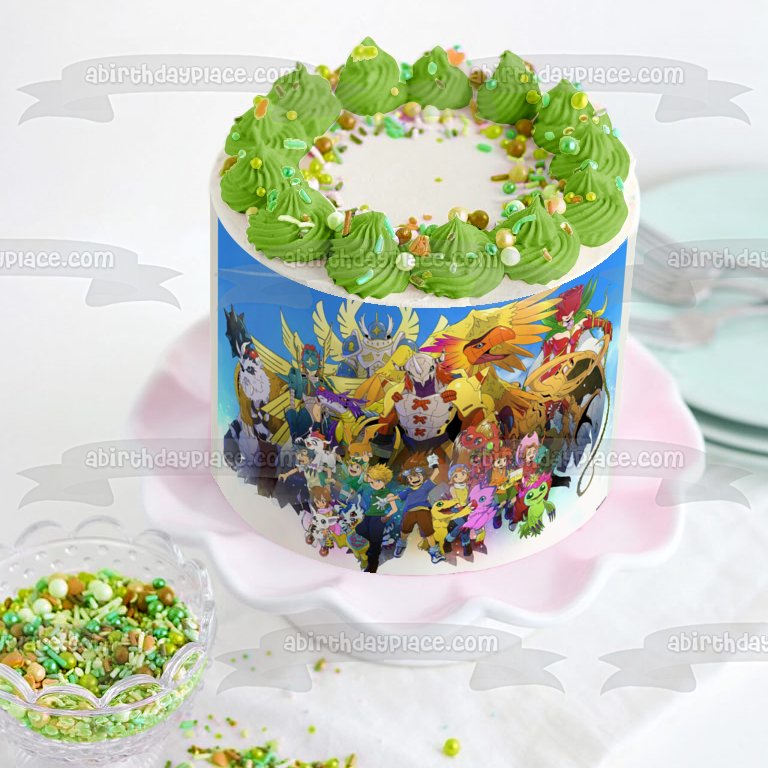 Imagen comestible para decoración de tarta Digimon Agumon Tai Kamiya y Gatomon ABPID05534 