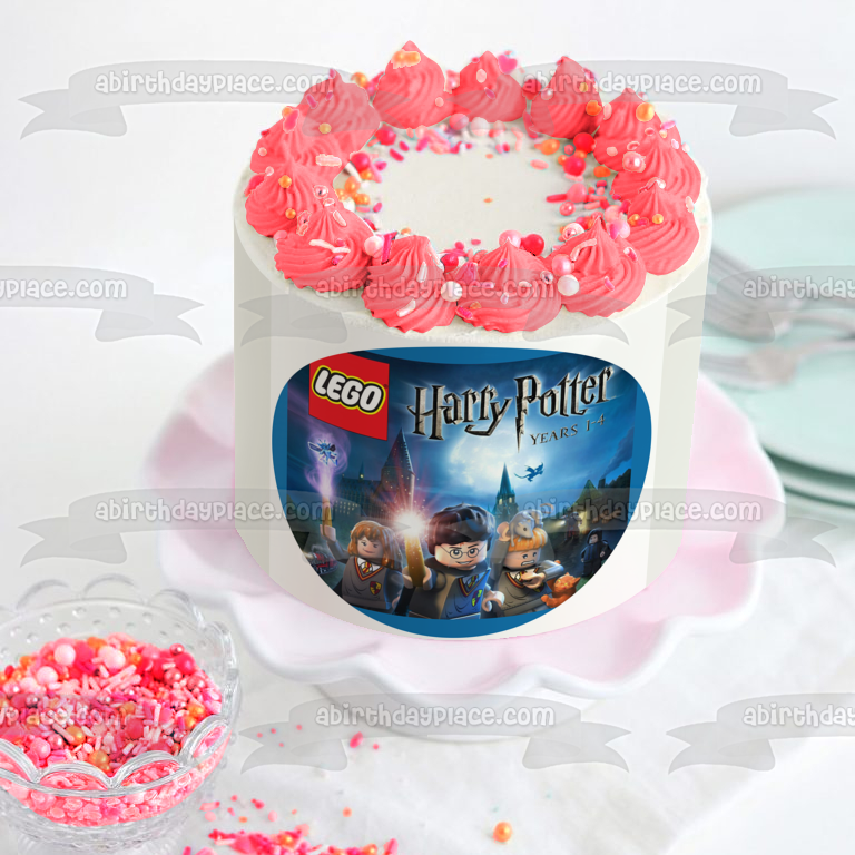 Adorno comestible para tarta LEGO Harry Potter Hermione Granger y Ron Weasley Imagen ABPID05431 