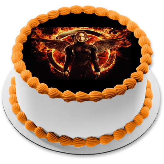 The Hunger Games Mockingay Logo Katniss Everdeen Edible Cake Topper Image ABPID05445