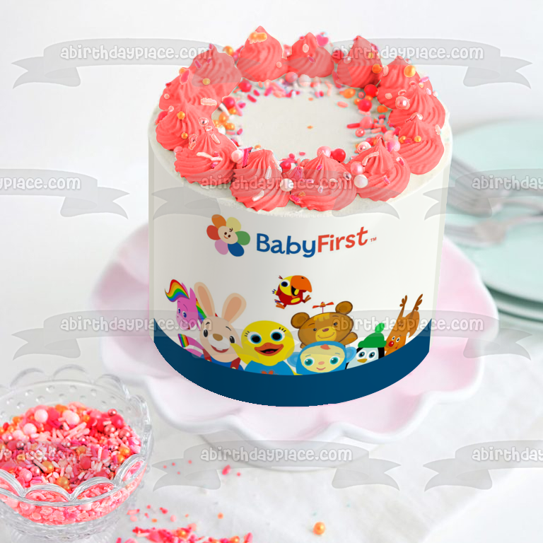 First Media Baby First Harry the Bunny Rainbow Horse Peek a Boo and Tillie Edible Cake Topper Image ABPID05630