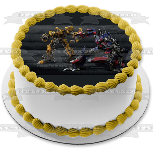 Imagen de decoración comestible para tarta de Transformers Bumblebee y Optimus Prime ABPID05486 