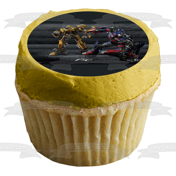 Imagen de decoración comestible para tarta de Transformers Bumblebee y Optimus Prime ABPID05486 