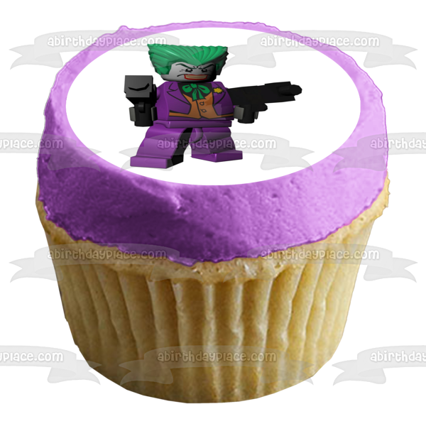 LEGO Joker Action Figure Edible Cake Topper Image ABPID05702