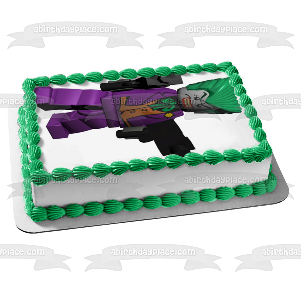 LEGO Joker Action Figure Edible Cake Topper Image ABPID05702