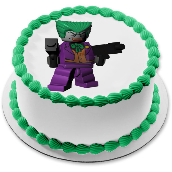 LEGO Joker Action Figure Edible Cake Topper Image ABPID05702