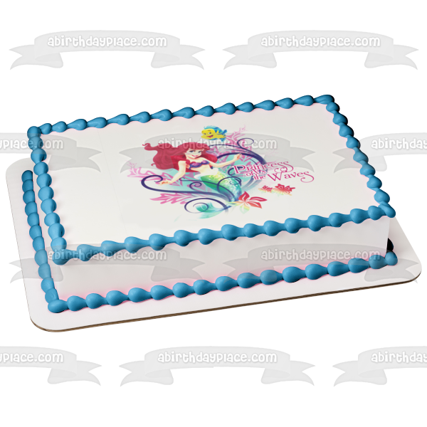 The Little Mermaid Flounder and Ariel Edible Cake Topper Image ABPID05642