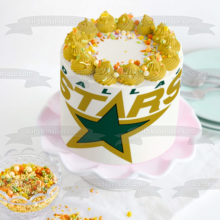 Dallas Stars Logo NHL Edible Cake Topper Image ABPID05646