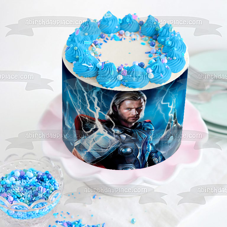 Imagen comestible para decoración de tarta de Los Vengadores, Thor y Lightning, ABPID05650 